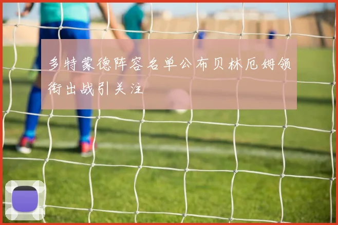 多特蒙德阵容名单公布贝林厄姆领衔出战引关注